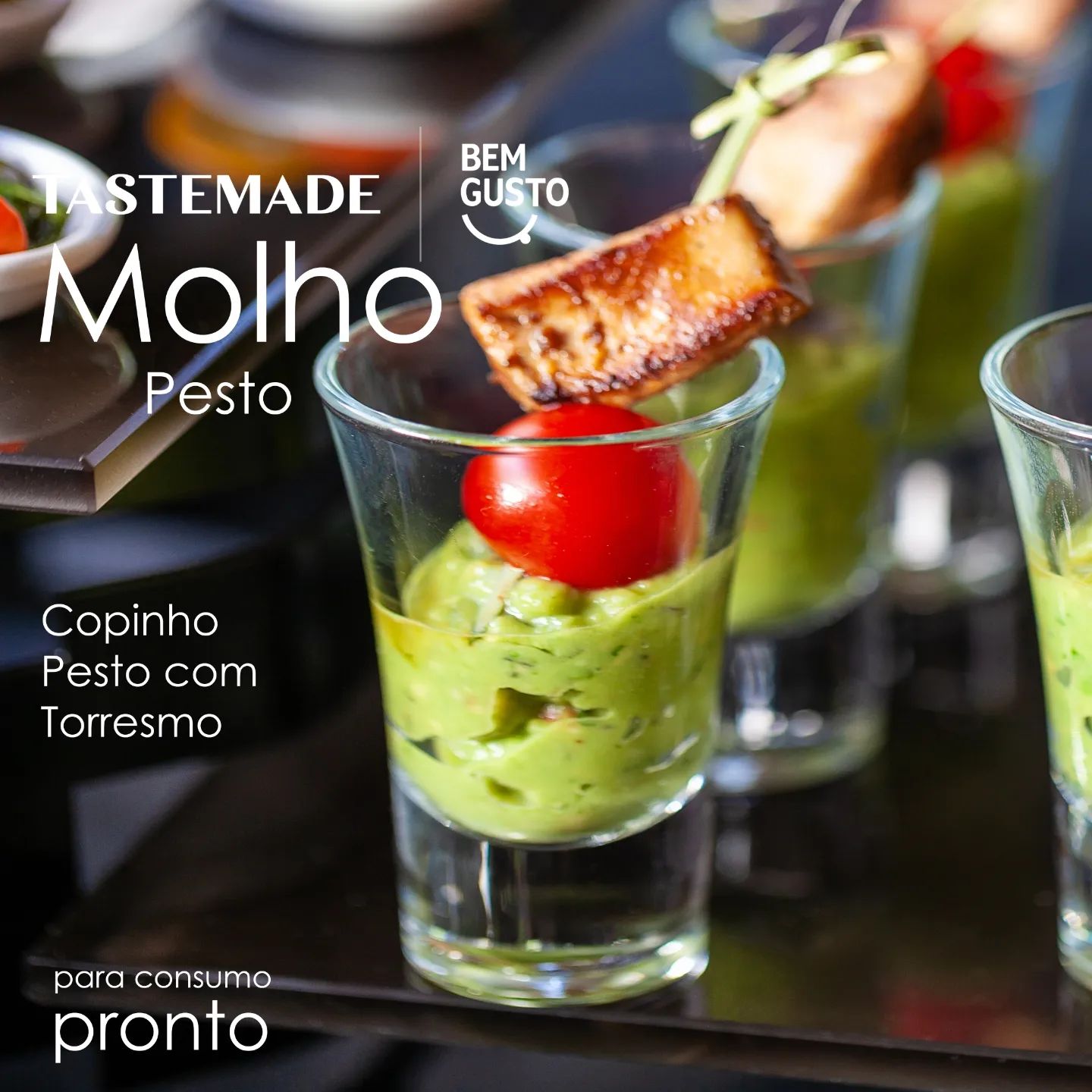 copinhos molho bechamel pesto